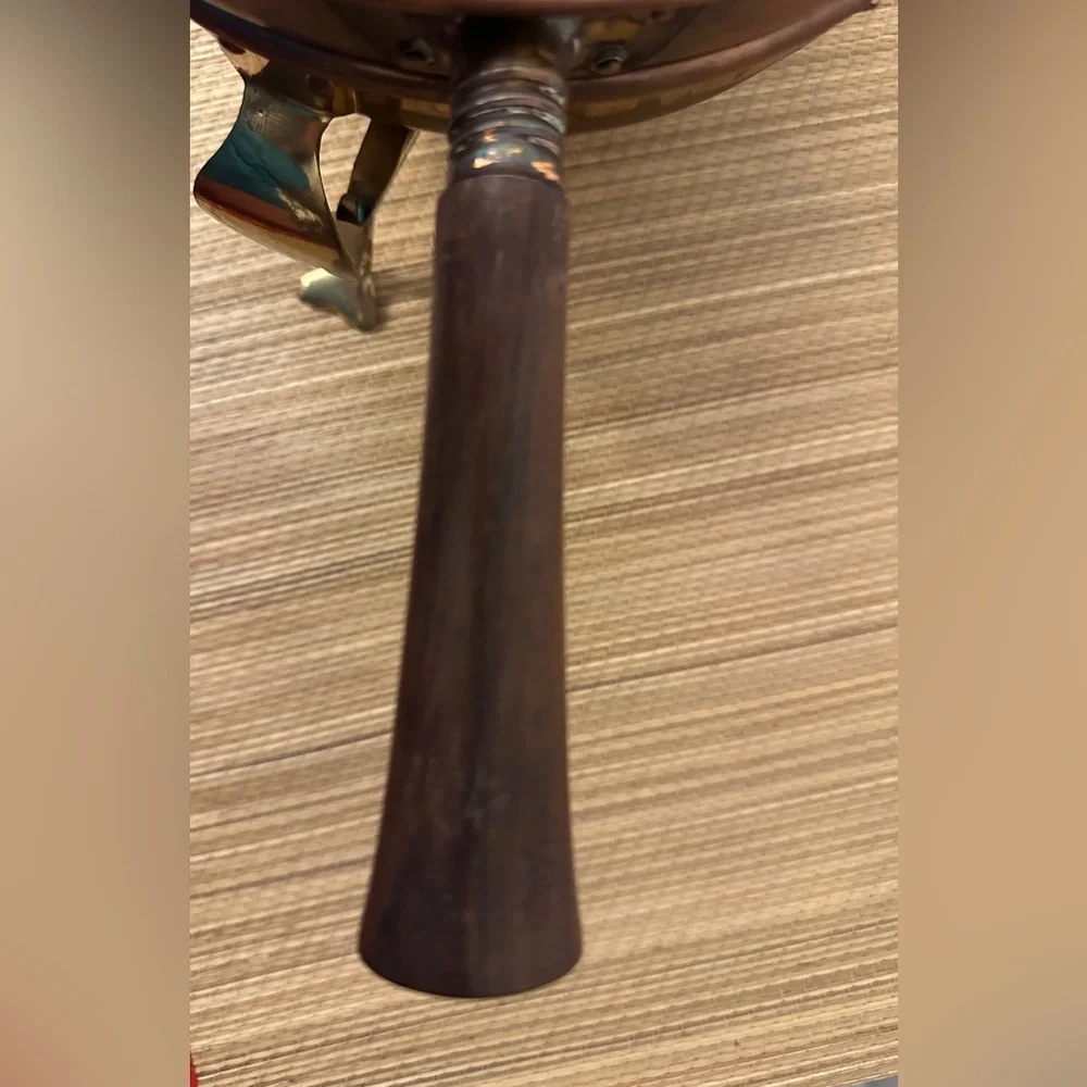 Copper & Brass Chafing Dish Wood Handle Made in Pescia Italy